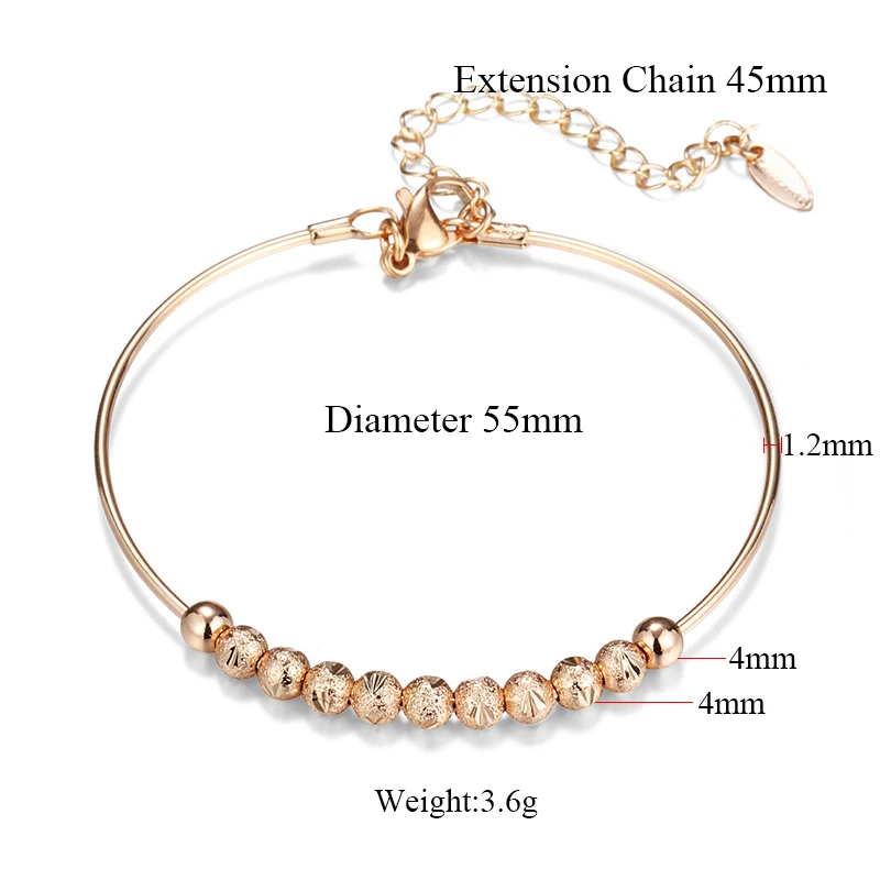 Женский металлический браслет MAIKALE регулируемый золотистого цвета с бусинами