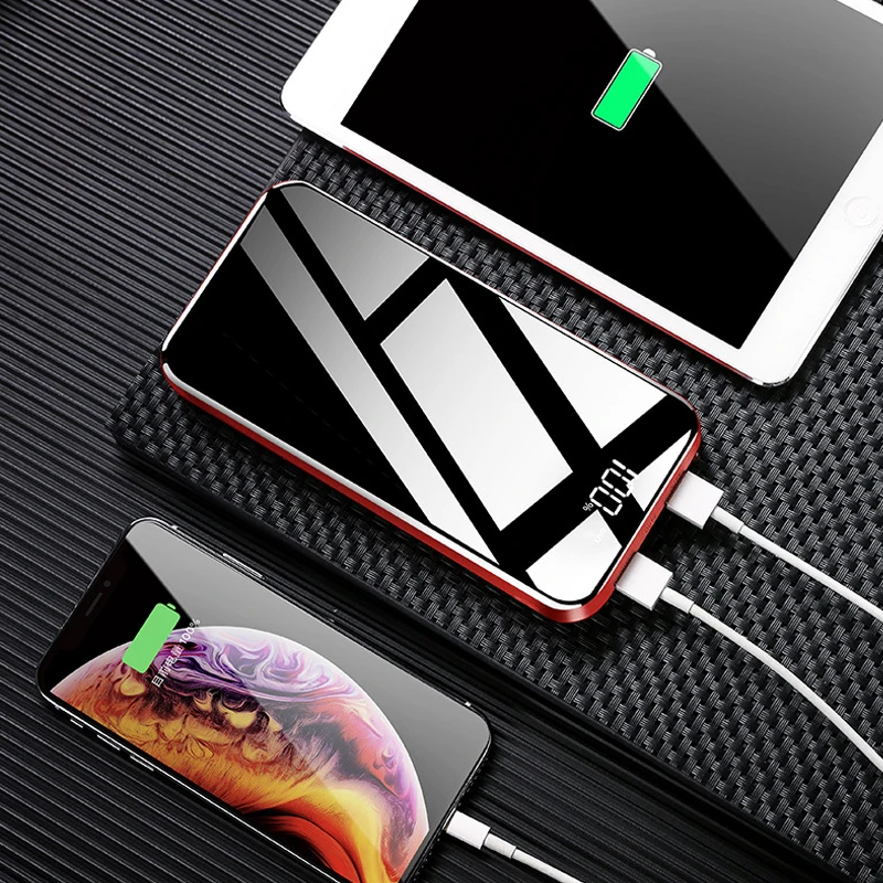 Портативный Power Bank 20000 мАч с 3 портами (стандарт выхода Powerbank со светодиодной