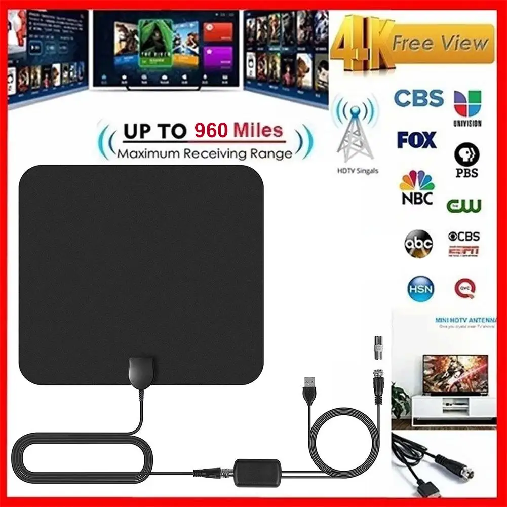 Цифровая ТВ антенна HDTV мини HD 1080P с плоским сигналом усилитель цифрового для