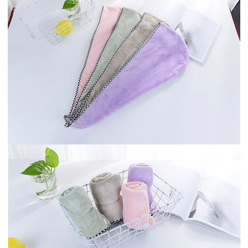 25x62 cm Lady's Magic Dry Hair Cap Quick Towel Lovely Drying Bath Soft Head Wrap Hat Towels | Дом и сад