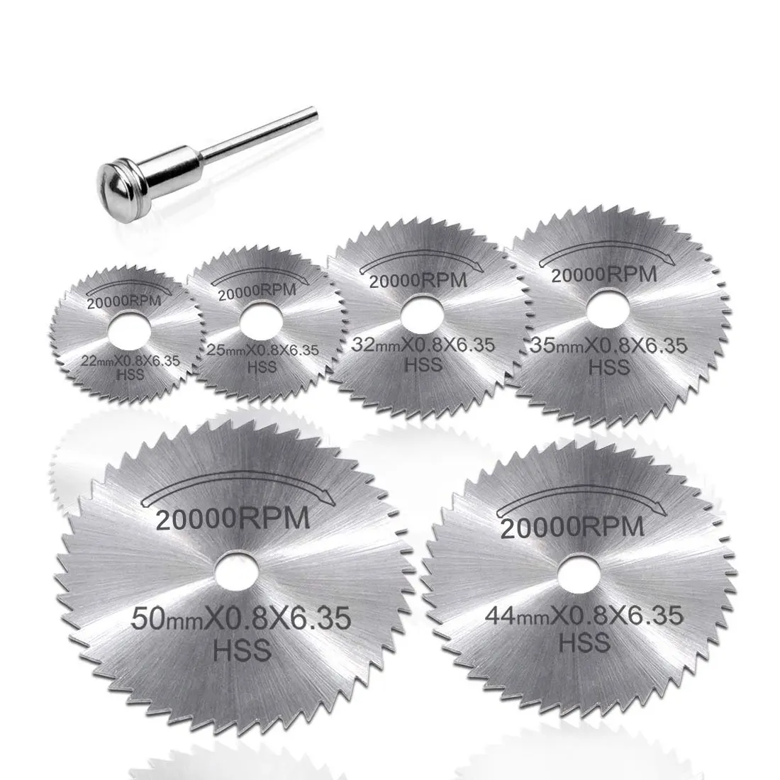 

6pcs Mini Circular Saw Blade Set HSS Cutting Disc Rotary Tool Accessories for Dremel Compatible Wood Plastic Aluminum