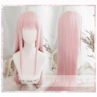 anime darling in the franxx 02 cosplay wigs zero two wigs 100cm long pink synthetic hair perucas cosplay wig wig caphairclip