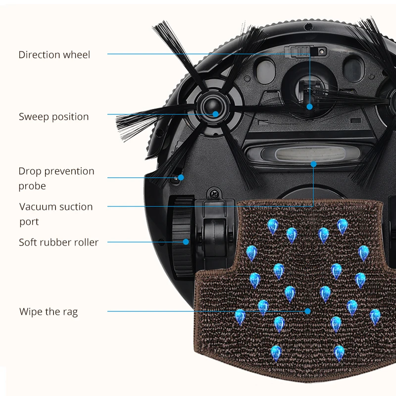 

Robot Vacuum Cleaner mini vacuum cleaner Sweep Wet Mop Run Dust Sterilize portable vacuum cleaner Smart Planned cordless