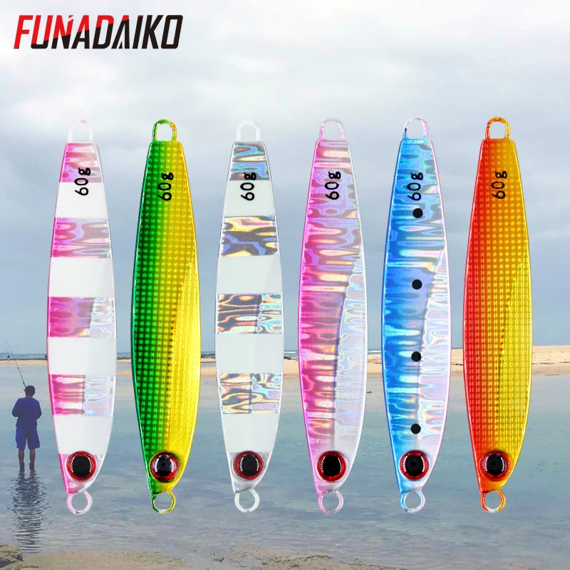 FUNADAIKO приманки для морской рыбалки 40 г 60 искусственная светящаяся металлическая