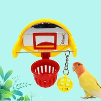 1 set balls pet birds chew toy mini basketball hoop props funny parrot birds toys parakeet bell ball pet supplies accessories