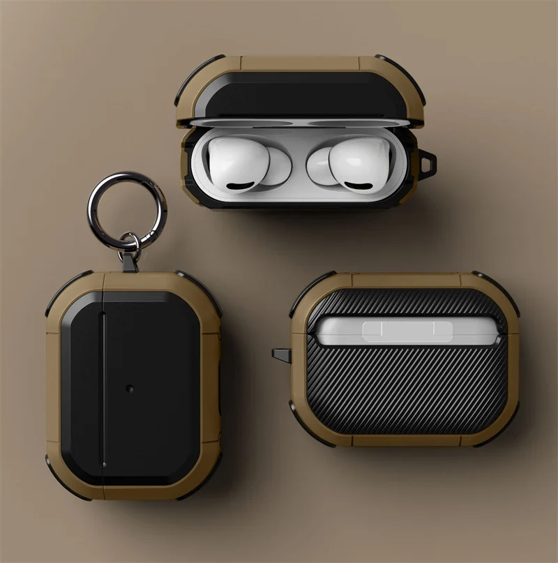 

Earphone Case for Airpods Pro Case TPU PC Anti-fall Headphone Cover for Airpods 2 3 Pro Case Wireless Earbuds Case with Keychain