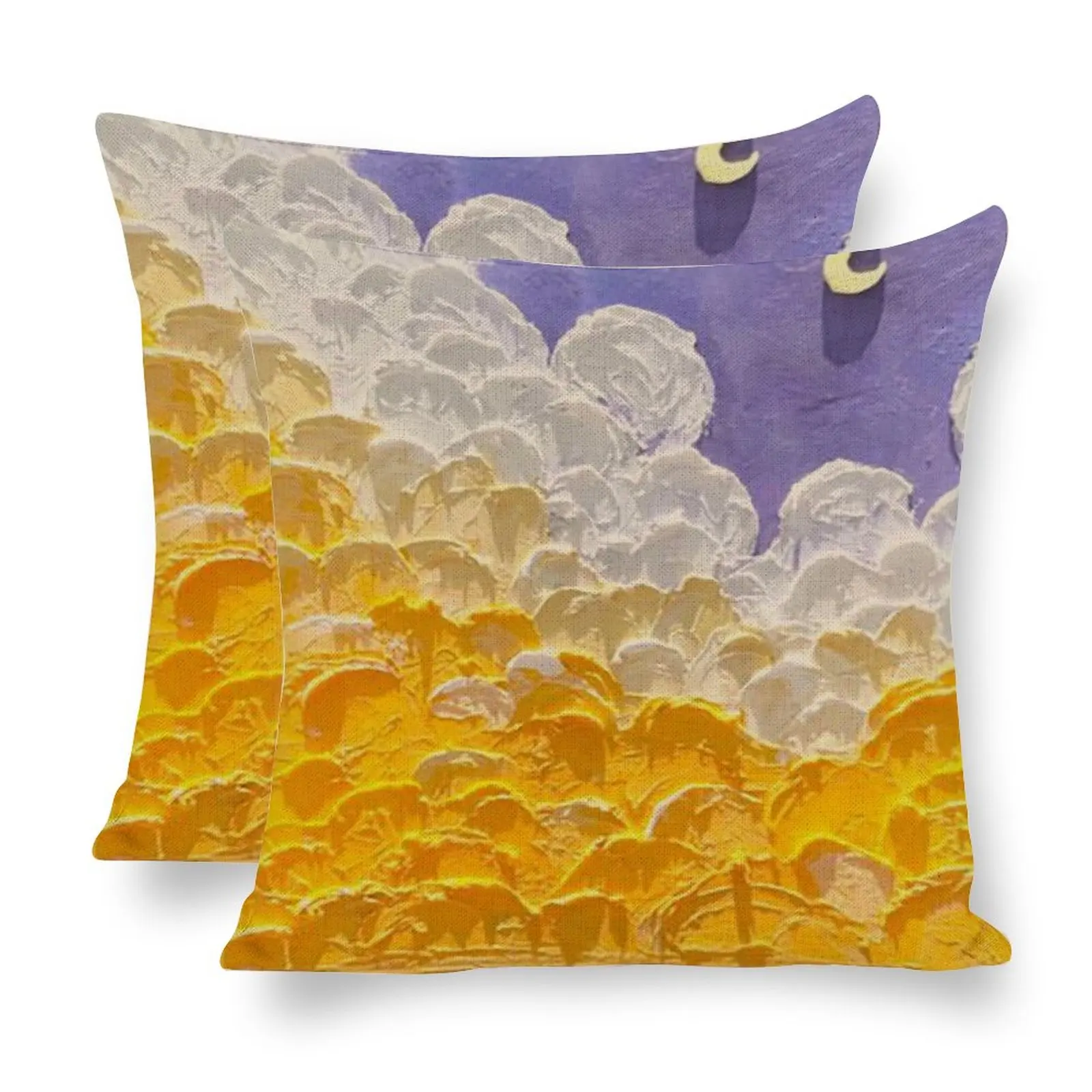 

Текстура масляной живописи, наволочка в виде желтого облака, льняная декоративная наволочка для гостиной в скандинавском стиле, современна...