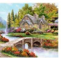 needlework diy cross stitch sets 11ct embroidery kits 100 accurate printed dmc canvas patterns counted beautiful house garden