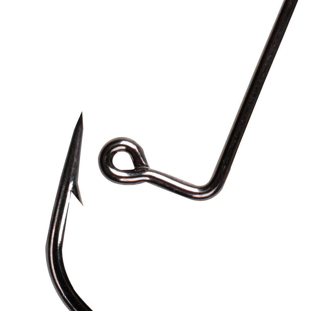 50 шт./пакет черный Никель правый угол рыболовный крючок из высокоуглеродистой