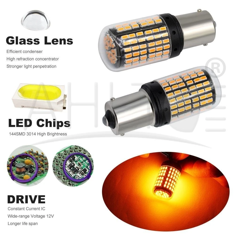 2X T20 W21W Автомобильные стоп светодиоды 144smd лампочка CanBus багажное отделение огни 1156
