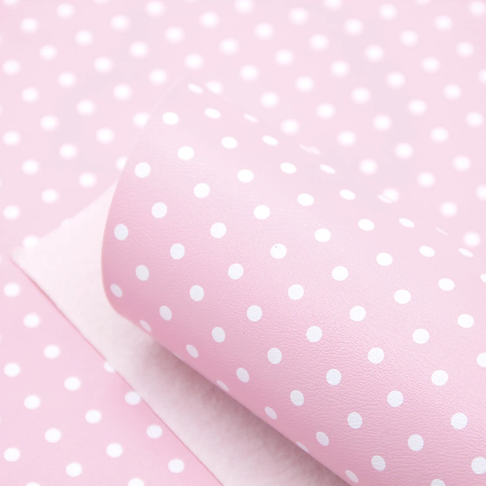 30*140 см ткань из искусственной кожи с принтом в горошек для бантов Кожевенная