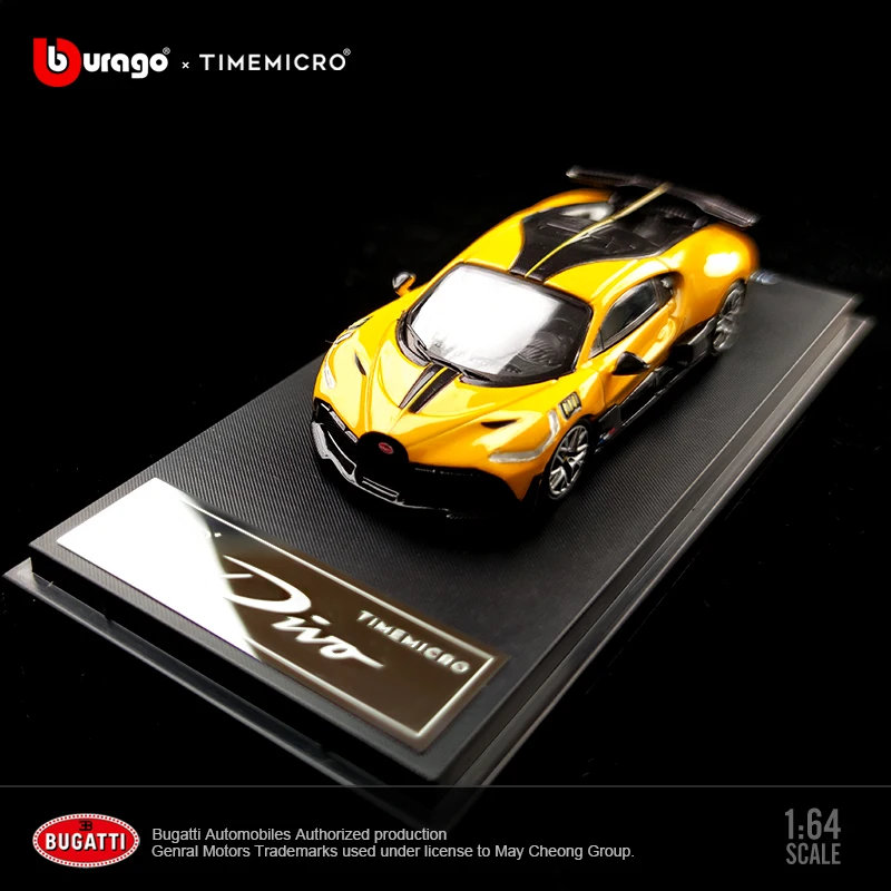 

Time Micro+Bburago 1/64 Model Car Bugatti Divo Alloy Display Metal Die-cast Vehicle Collection Gifts - Yellow