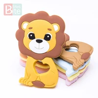 10pcs5pcs baby silicone teether lion pendant food grade perle silicone bead teething rodent chewable childrens goods toys