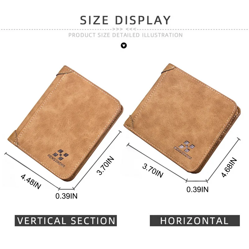 Винтажный Короткий Мужской кошелек деловой складной бумажник из кожи роскошный