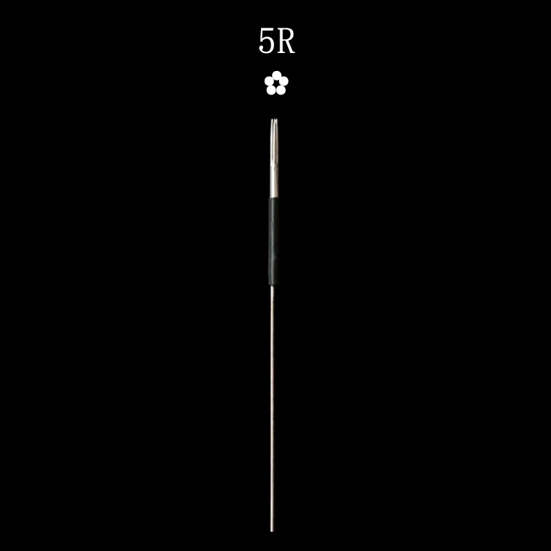 500pcs 5R needle 500 шт. иглы для станков для перманентного макияжа и колпачки для игл имеют большой колпачок и маленький наконечник для игл универсальная модель - Габаритные размеры: 500pcs 5R needle