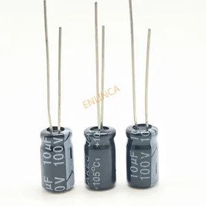 30 шт.лот 100 в 10 мкФ 6*12 20% Радиальный алюминиевый электролитический конденсатор 10 000 НФ 20%