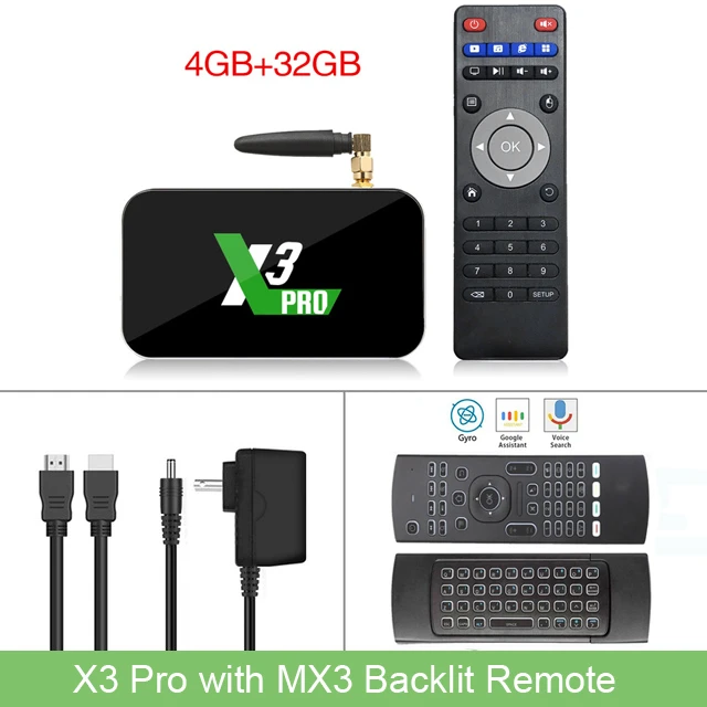 X3 Pro-MX3 Ugoos X3 PRO X3 cube Android 9,0 Смарт ТВ приставка Amlogic S905X3 2GB4GB DDR4 16G 32G 2,4+ 5G WiFi 1000M LAN BT5.0 4K HD медиаплеер - Цвет: X3 Pro-MX3
