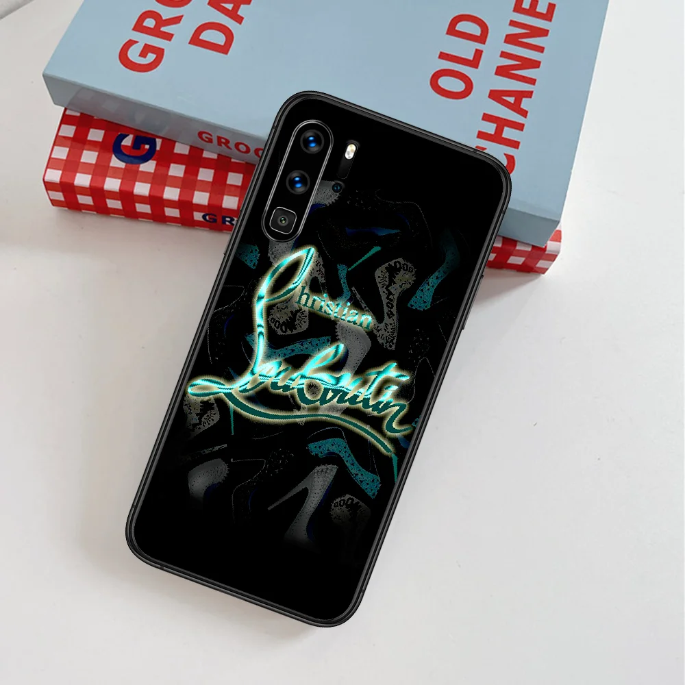 

Christian Luxury Louboutin Brand Phone Case For Huawei P Mate Smart 10 20 30 40 Lite Z 2019 Pro black Cell Luxury Back Trend