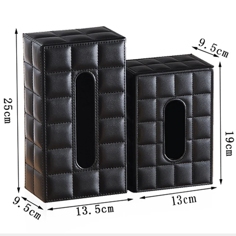 

PU Tissue Box Rectangle Paper Towel Holder Desktop Napkin Storage Container Kitchen Tissue Tray For Home Office