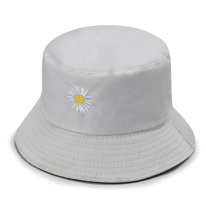 

2021 pure color small Daisy short brim hat double-sided wear Korean fashion fisherman hat outdoor sunshade hat