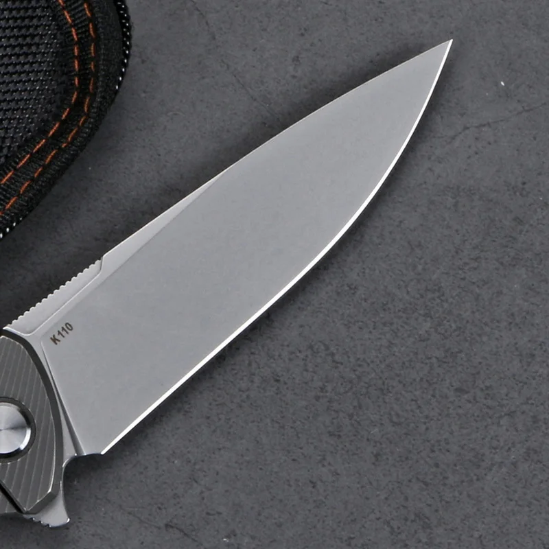 Складной нож Green Thorn Hati Flipper стальное лезвие K110 из углеродного волокна и титановой