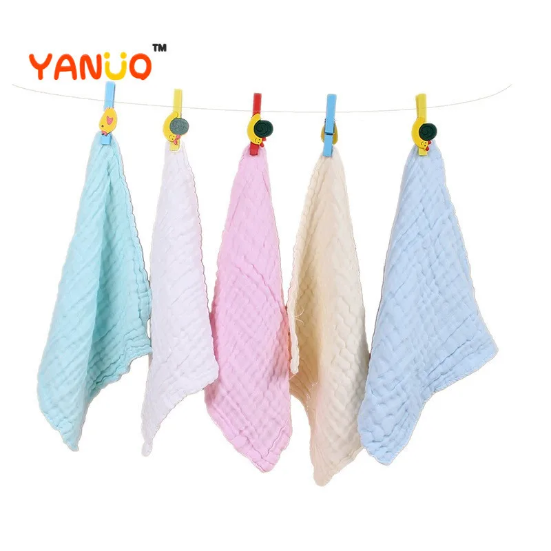 

YANUO Baby Bath Towel Baby Towel Square Scarf 6 Layers Baby Towels of Gauze Towels Handkerchief 5pcs Kids Towel for Newborns