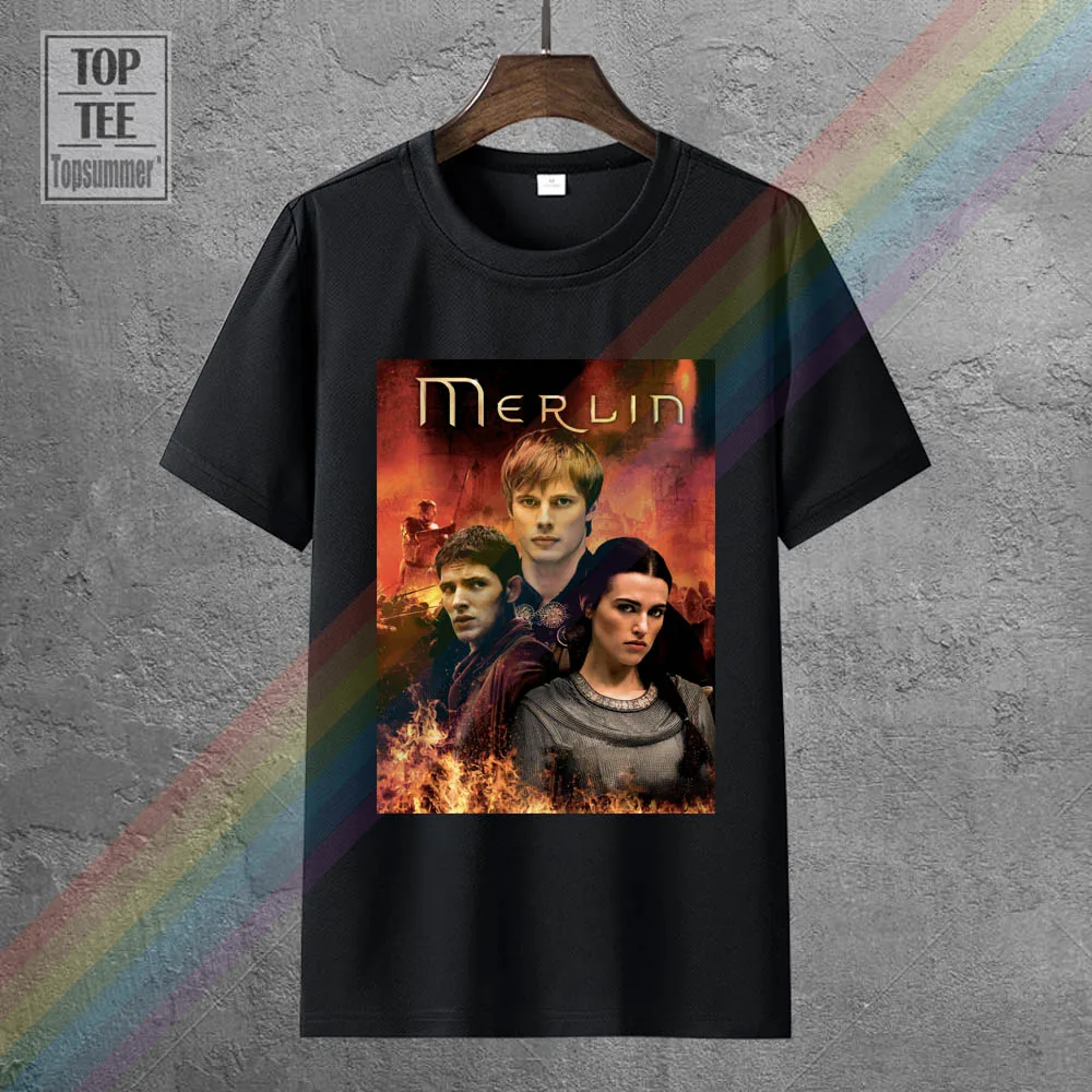 

Merlin T-Shirt 2019 Tv Character Poster T Shirt Arthur Printed Mens Cotton Tshirt Vintage Male Clothes Men'S Plus Size Tops Tees