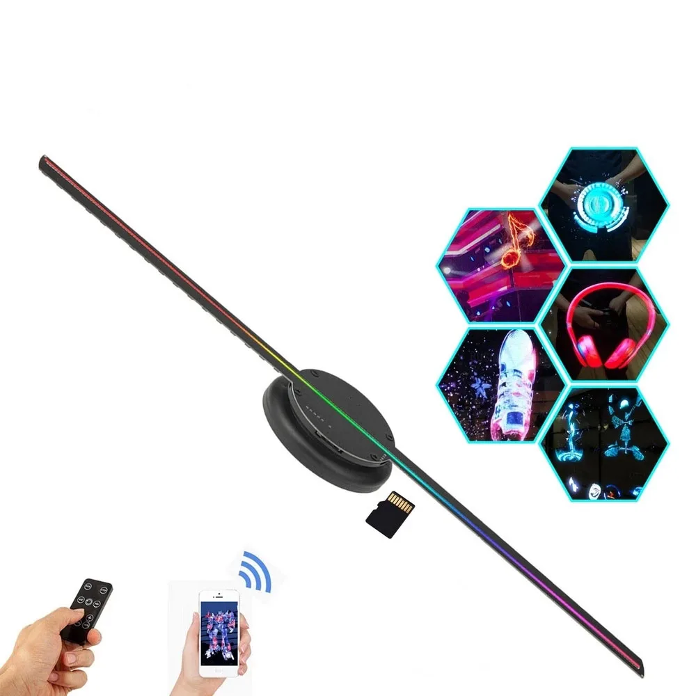 

Hologram Projector Fan Wifi 3d Holographic Advertising Display Led Sign Holographic Lamp Player Support Images and Video