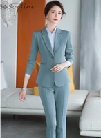 formal uniform designs pantsuits with 2 piece set pants and jackets coat for women business work wear office ladies blazers
