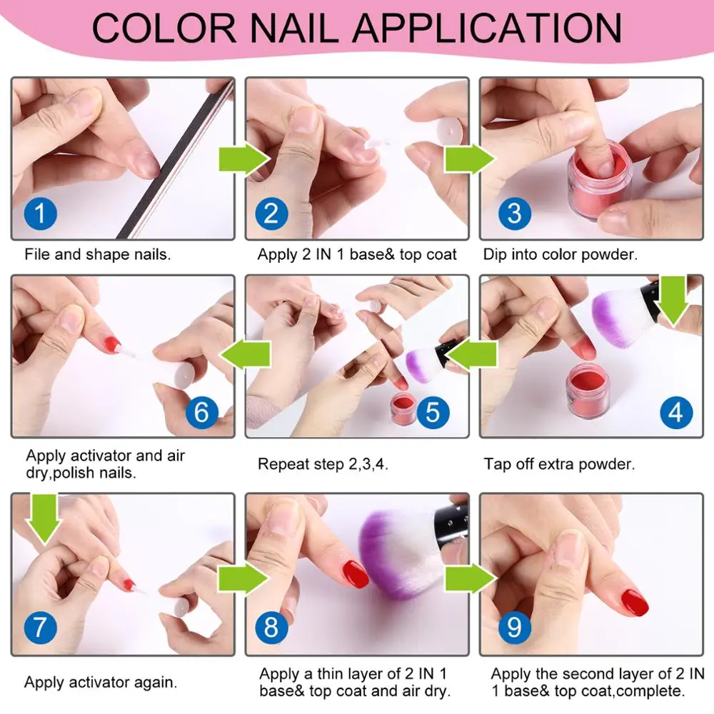 

Dip Powder Nail Set 20PCS Acrylic Powder Nail Extension Builder Nail Pollen Glitter For Nails Decorations DIY Manicure