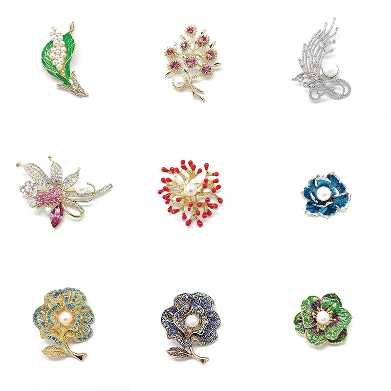 

PD BROOCH 2021 New Pearl High-end Flower Brooch Clothing Exquisite Accessories Enamel Pins Jewelry Gift