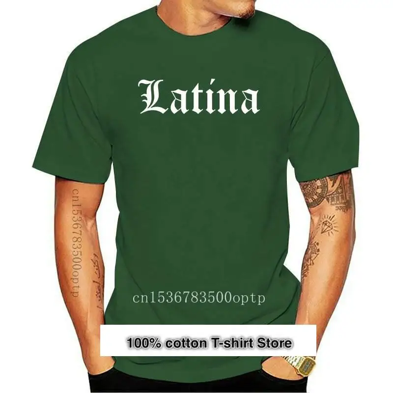 

Camiseta con estampado Latino para mujer, camiseta divertida informal de algodón, regalo para chica, camiseta de 6 colores, A-32