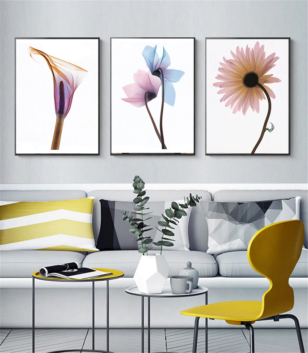 Настенная Картина на холсте с цветами рентгеновские растения скандинавский