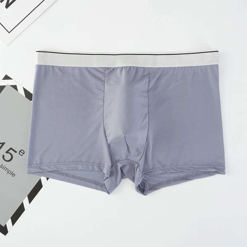 

Men Underwear Breathable Man Boxer Solid Underpants Fashion Male Comfortable Casual Shorts Pants Boxers 2PCS