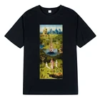 Рубашка иеронимус Bosch-сад Эдема от сада земных изысканий, рубашка средневекового искусства Bosch