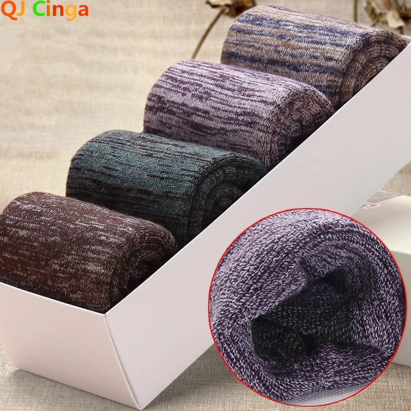 2022 New Men's Socks Thickened Warm and Casual Medium High Cotton Socks In Autumn and Winter
