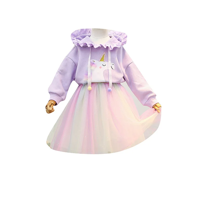 

Kids Baby Girls Autumn Long Sleeve Tops Coat Jacket Print Animals Rainbow Skirt Toddler Girls Clothes Sets 2pcs Kids Clothes