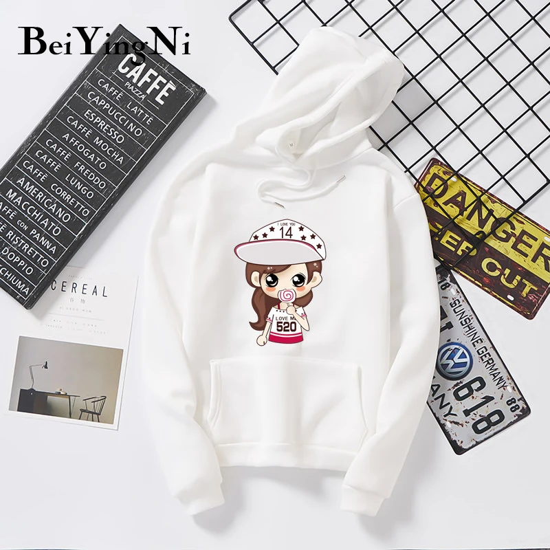 Beiyingni для девочек с героями мультфильмов толстовки капюшоном и принтом женский