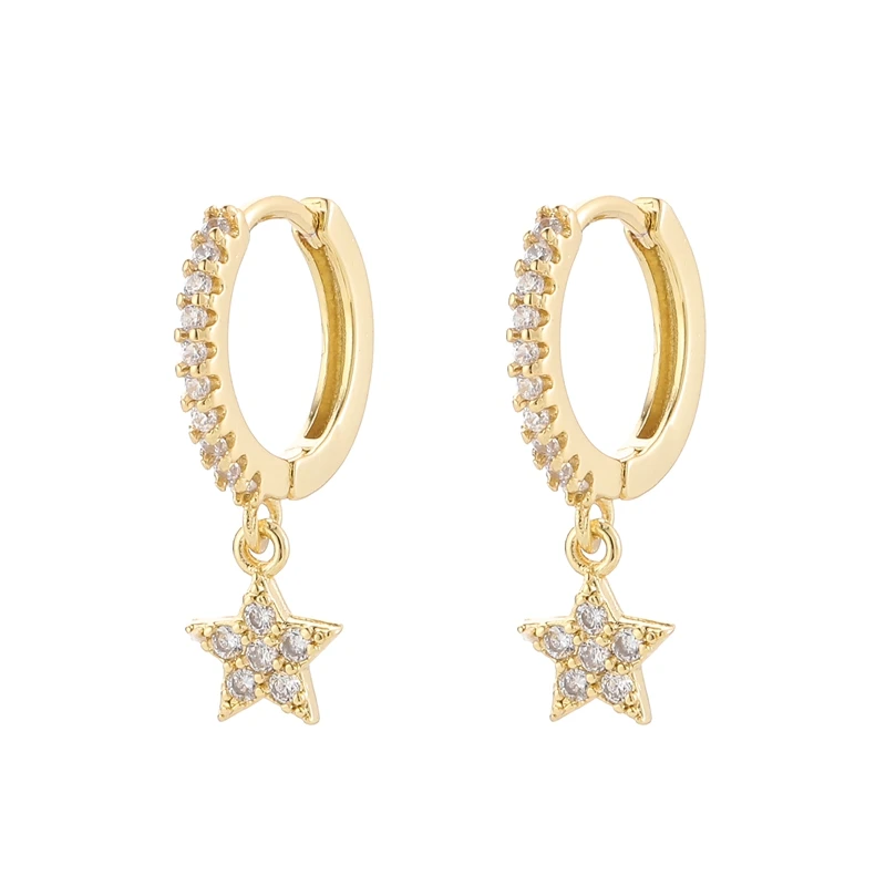 

VINY 2021 Trend Pendientes Silver 925 Jewelry Earrings For Women Geometric Stars Dangle Earring Gold/Silver Jewelry Gift СеѬги