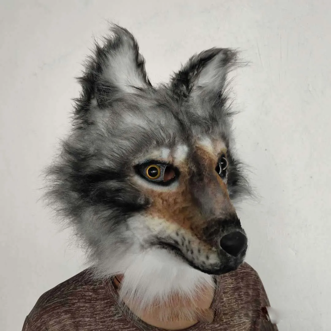 

Halloween wolf dog party mask simulation animal funny Halloween Christmas cosplay party eagle and rooster mask can be reused
