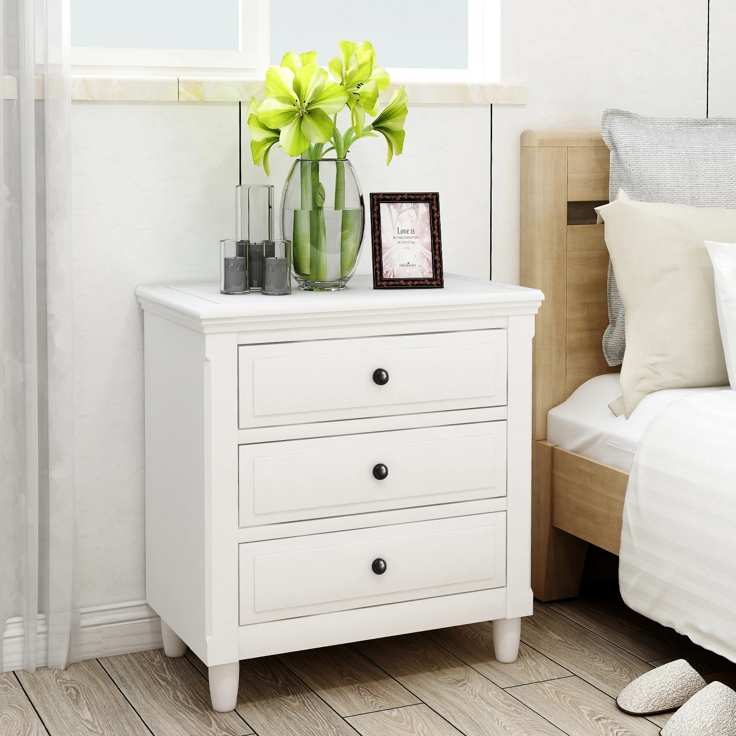 

Nightstand Storage Wood Cabinet Storage cabinet, bedside table
