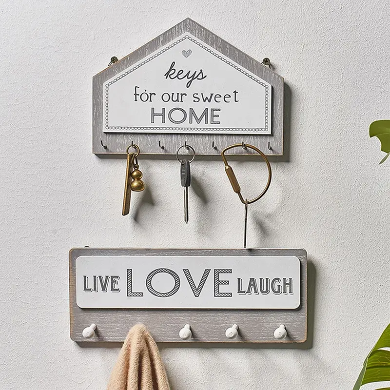 Настенная деревянная вешалка для ключей винтажный крючок пальто прихожей дома