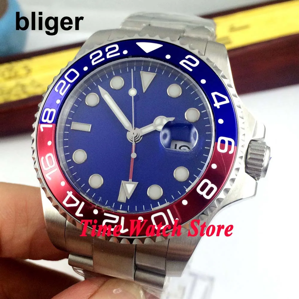 

Часы Bliger мужские с синим стерильным циферблатом, 43 мм, двухцветные, с сапфировым стеклом, 323