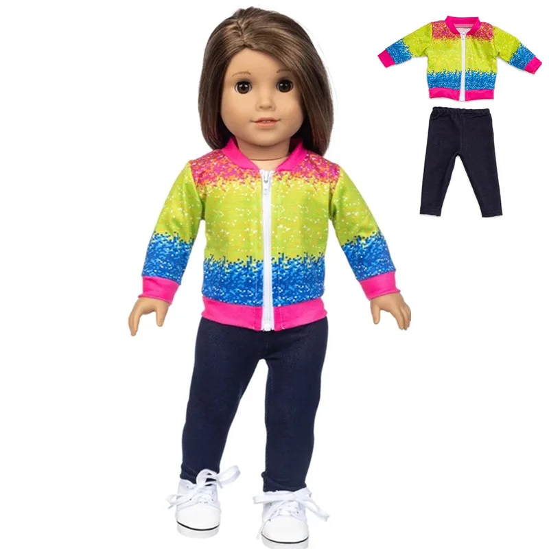 

43cm Reborn Doll Clothes Reborn Dolls Dress Trousers Fashion Colorful Baby New Born Suit 18 Inch Dolls Clothes Toys for Girls