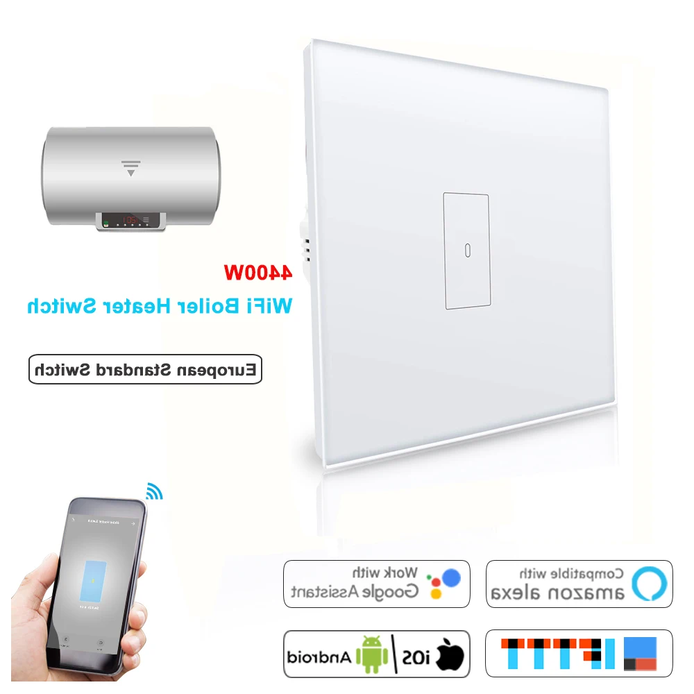 ЕС Wi Fi переключатель водонагревателя для бойлера 4400 Вт Дистанционное управление