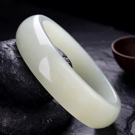 

Zheru ювелирные изделия натуральный нефрит белый 54-62 мм браслет элегантная принцесса ювелирные изделия подарок для матери подруге