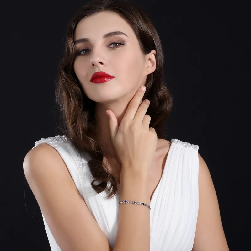 Женские браслеты MAQ из чистого золота 18 карат с натуральным Рубином/сапфиром