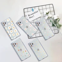 cartoon colorful flower phone case transparent for iphone 7 8 11 12 se 2020 mini pro x xs xr max plus