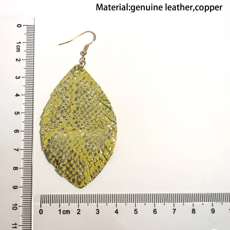 Cpop блестящие серьги из натуральной кожи для женщин массивные кожаные в виде