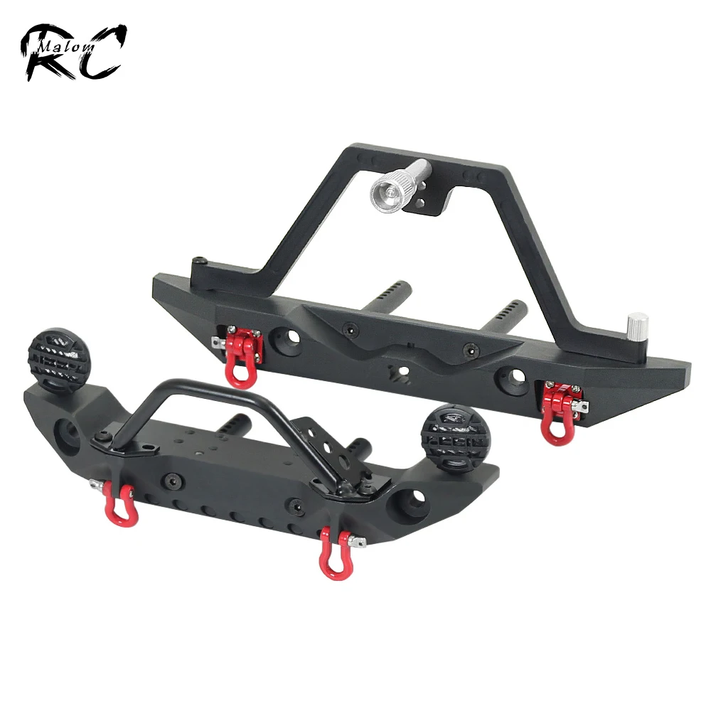 Металлический Stinger Передний Задний бампер с светодиодный лебедкой для 1/10 RC